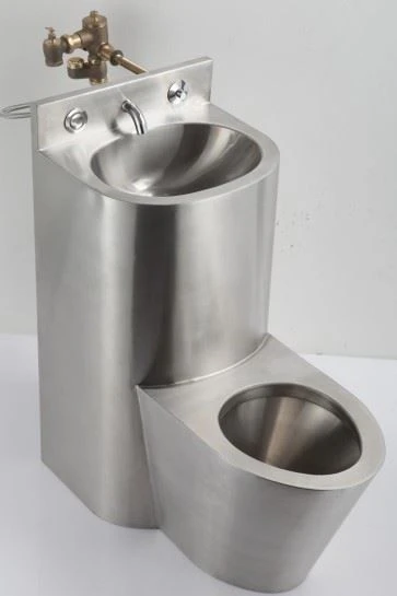 Stainless Steel Jail Toilet Combination With Flushing Valve